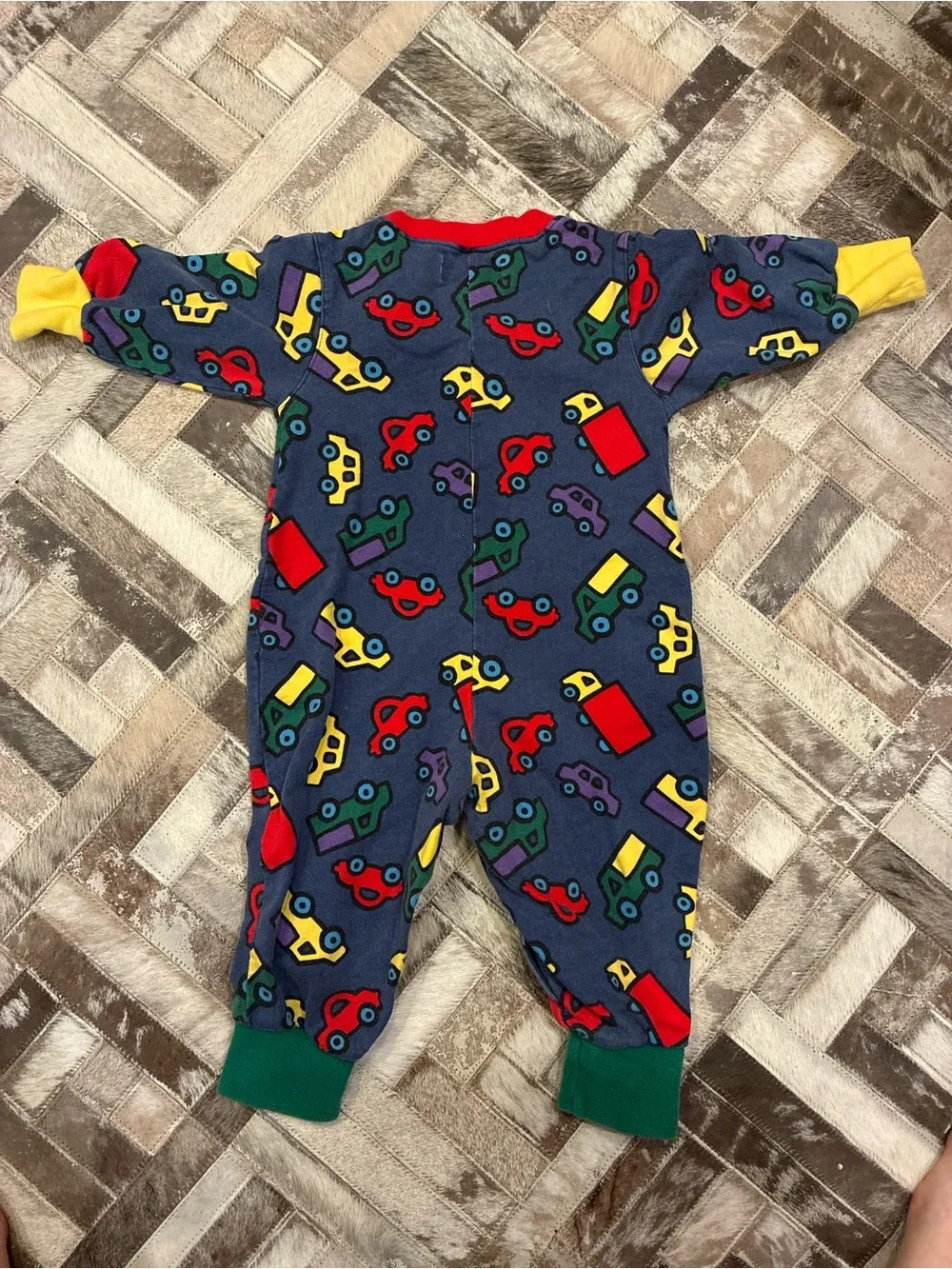 Vintage Gymboree rainbow tag Autobahn Cars 90s outfit